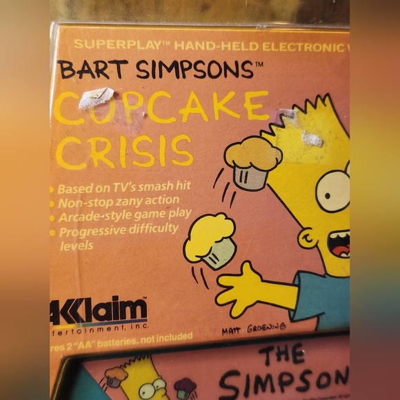 Bart Simpsons Cupcake Crisis Handheld Electronic Video Game by AKKLAIM 1989 NEW - Picture 3 of 6
